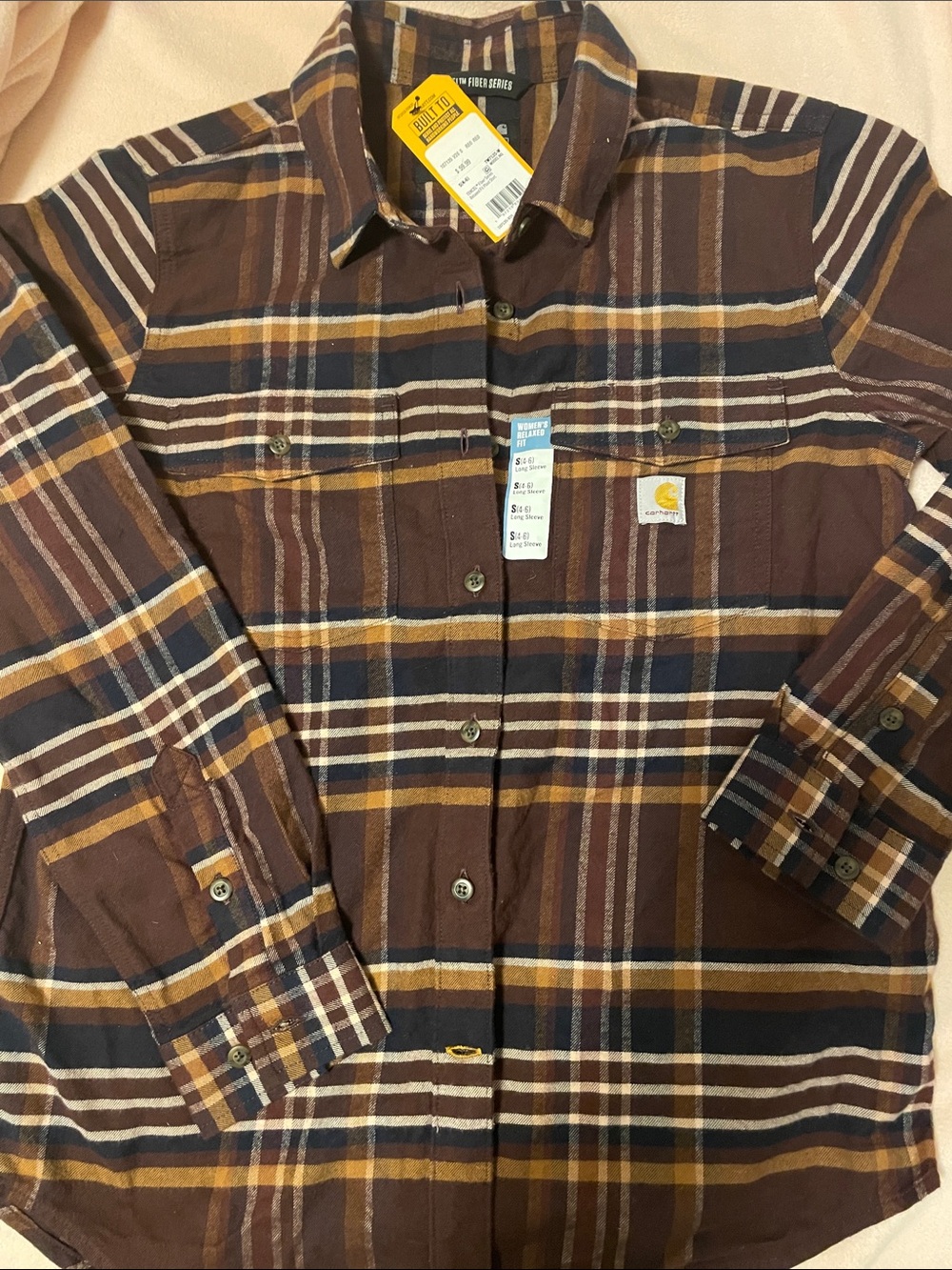 Carhartt Brown Plaid Button-down